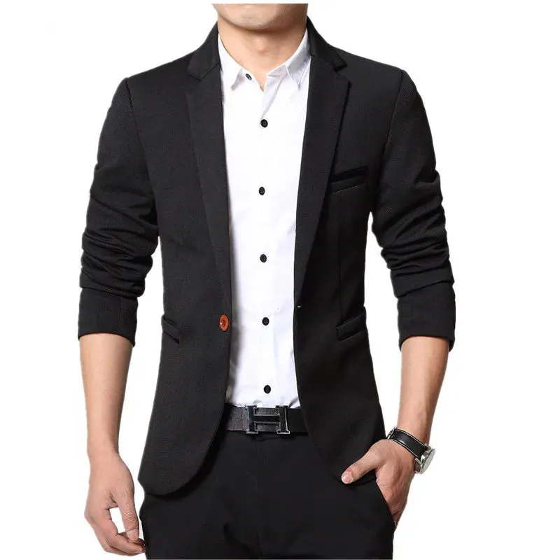 2023 New Fashion Spring  Autumn Casual Men Blazer Cotton Slim England Suit Blaser Masculino Male Jacket Blazer Men Size M-5XL