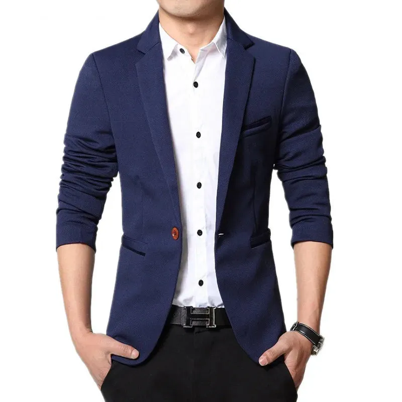 2023 New Fashion Spring  Autumn Casual Men Blazer Cotton Slim England Suit Blaser Masculino Male Jacket Blazer Men Size M-5XL