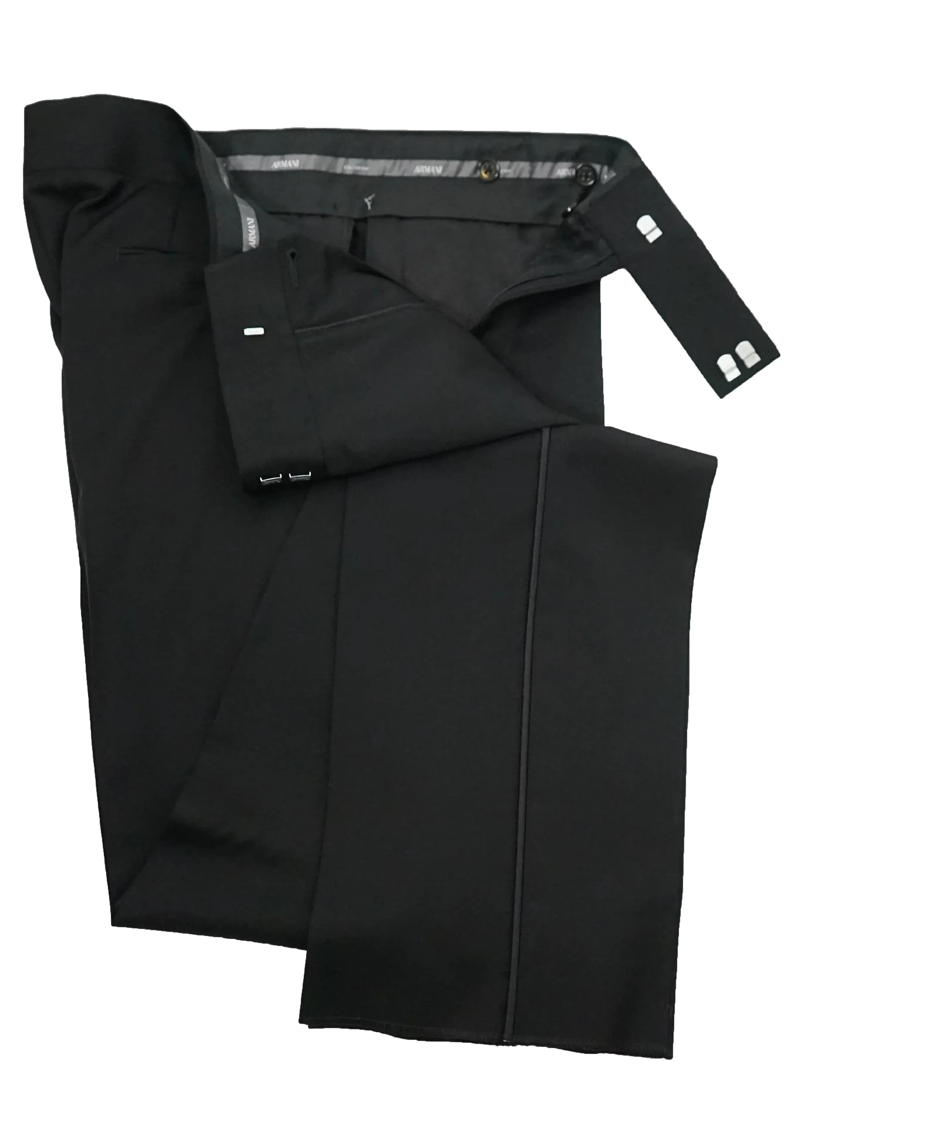 $2,095 ARMANI COLLEZIONI - “G Line” Wide Peak Lapel Tuxedo Suit - 40L