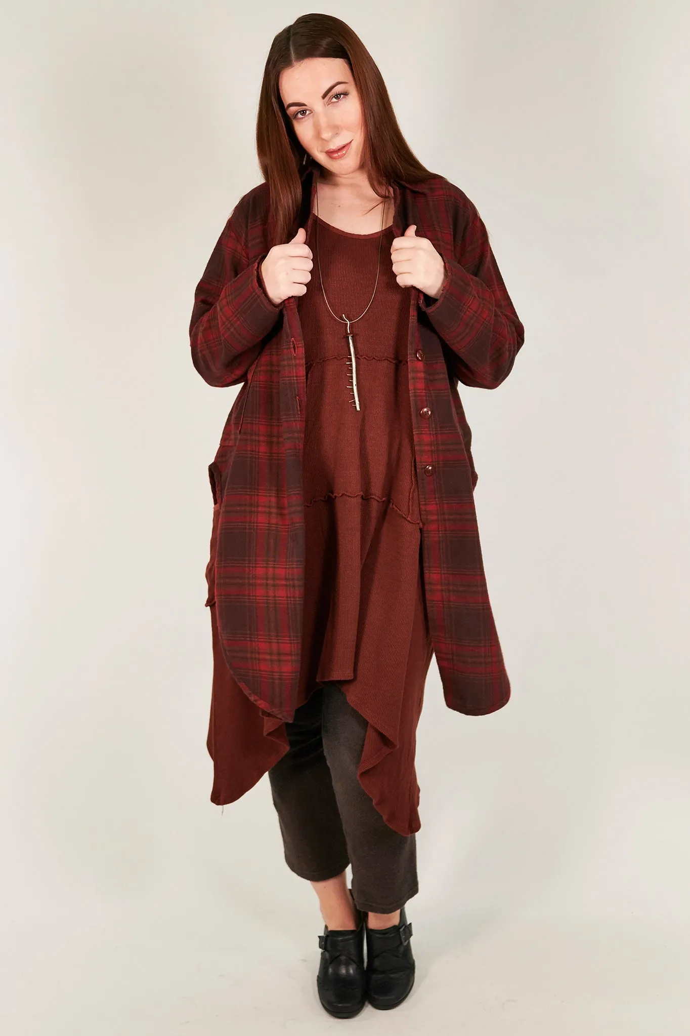 2289 Kinna Plaid Shirt/Jacket- Russet