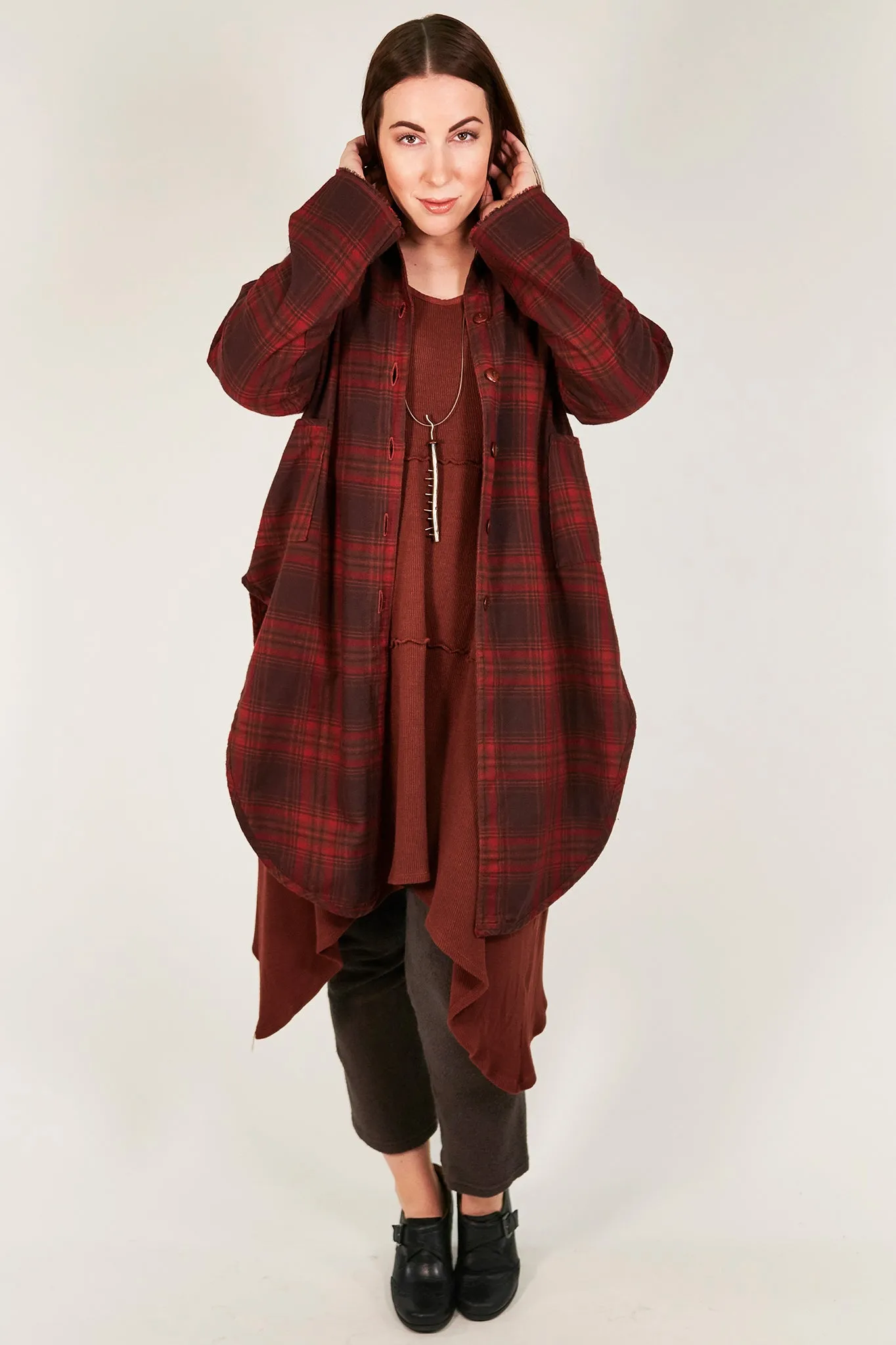 2289 Kinna Plaid Shirt/Jacket- Russet