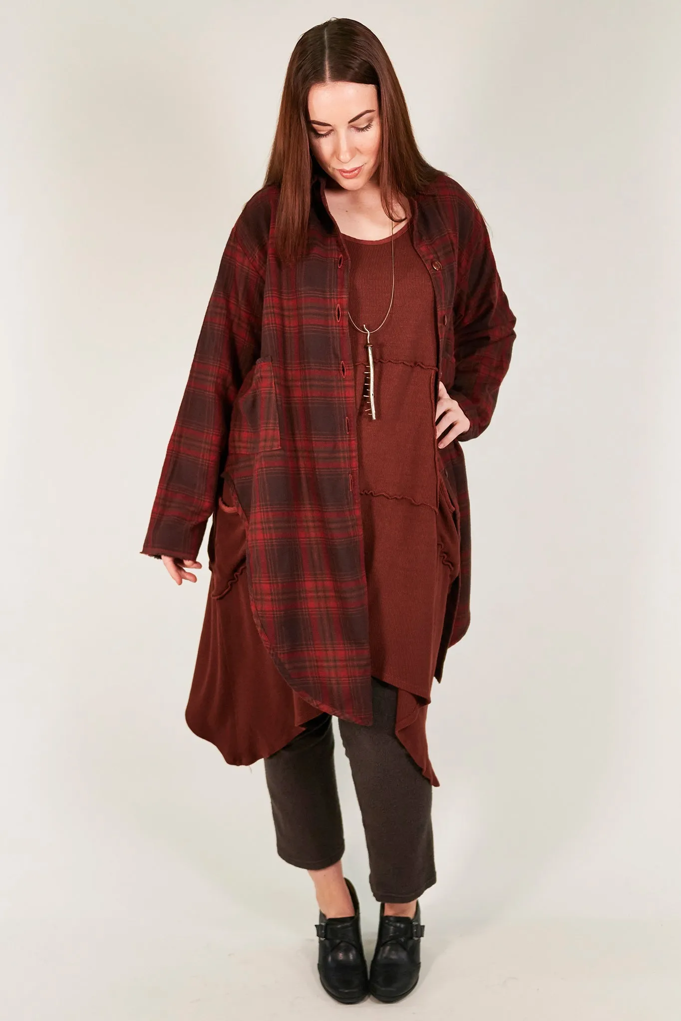 2289 Kinna Plaid Shirt/Jacket- Russet