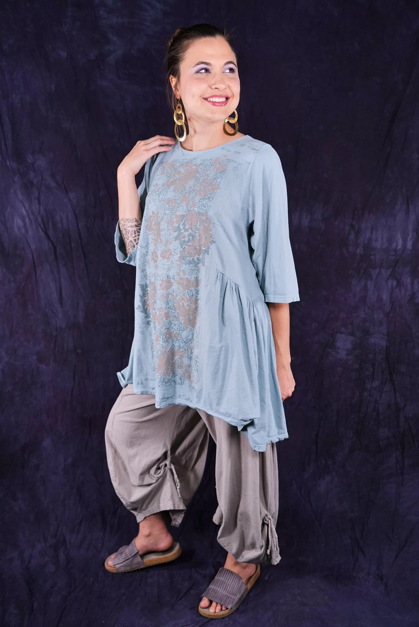 3142-2 Crop Billow Pant Moon Rock