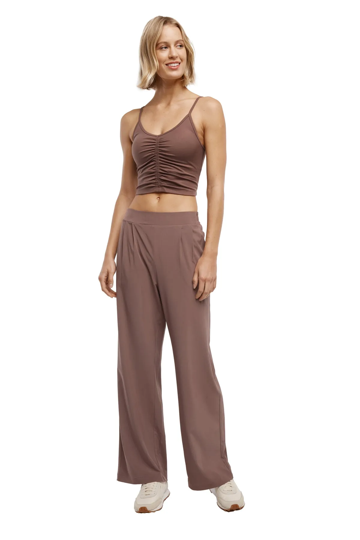 31" Anaya Wide Leg Pant (Peppercorn)