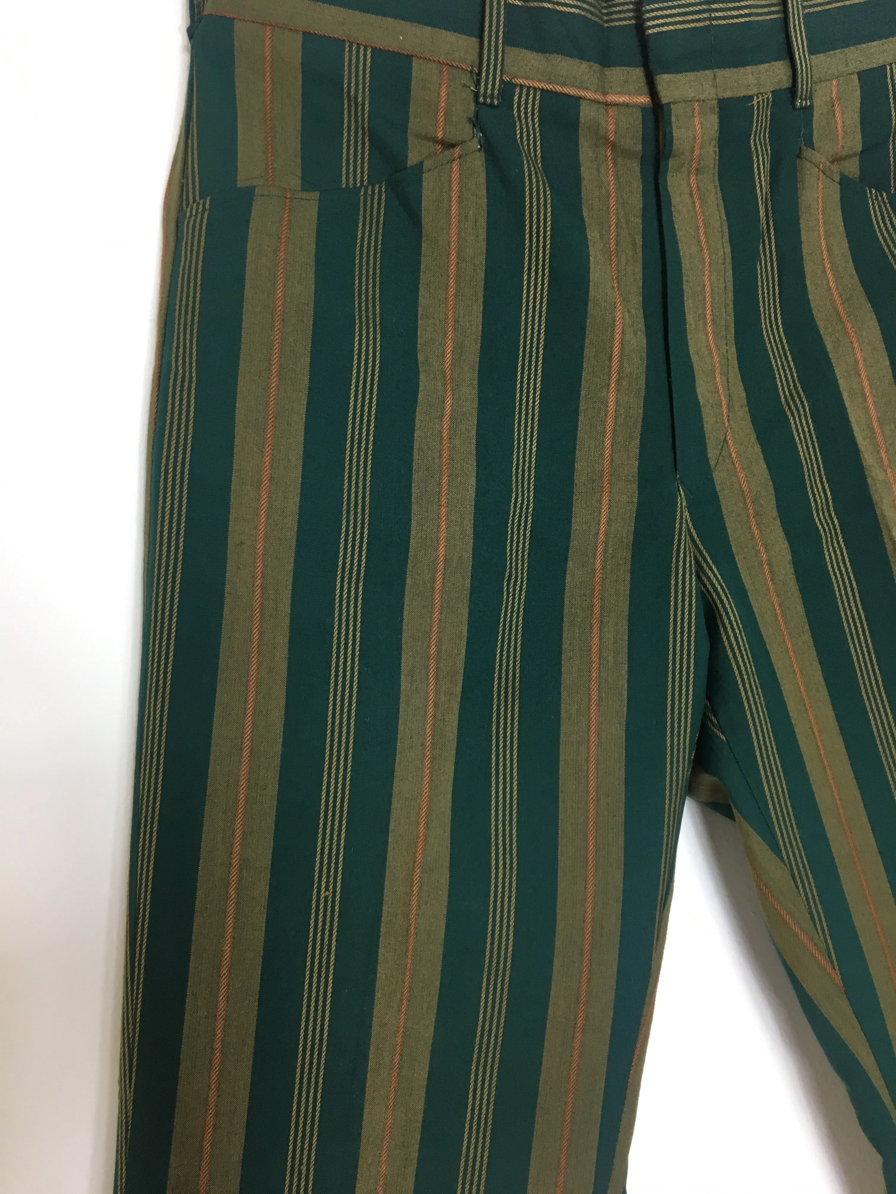 70’s GREEN STRIPED TROUSERS SZ 31
