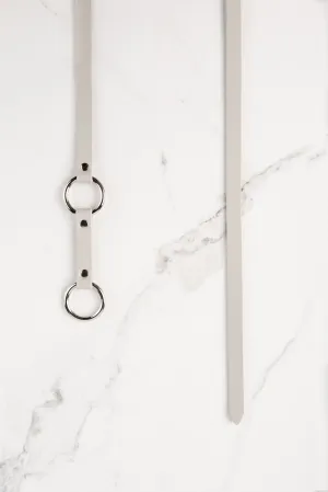 AC005 Double Rings Leather Belt - Gray