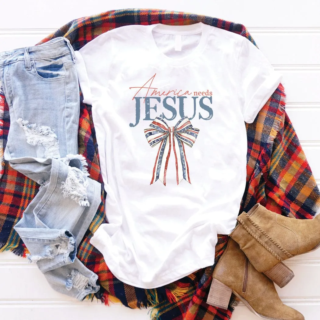 America Needs Jesus Graphic T-Shirt - WE401