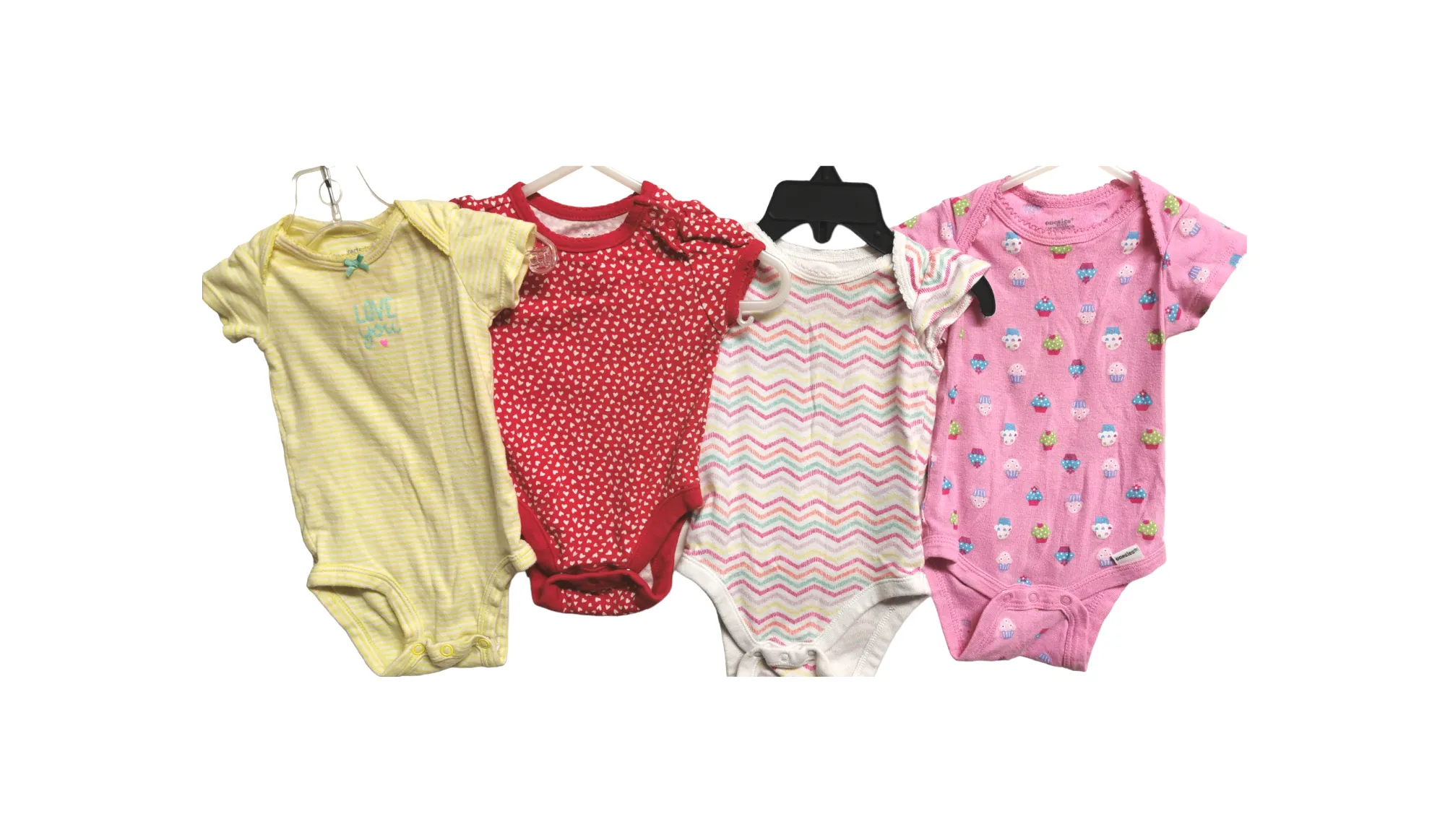 BABY GIRL SIZE(S) 0/9 MONTHS - 4 PACK Graphic Onesie T-Shirts VGUC B47