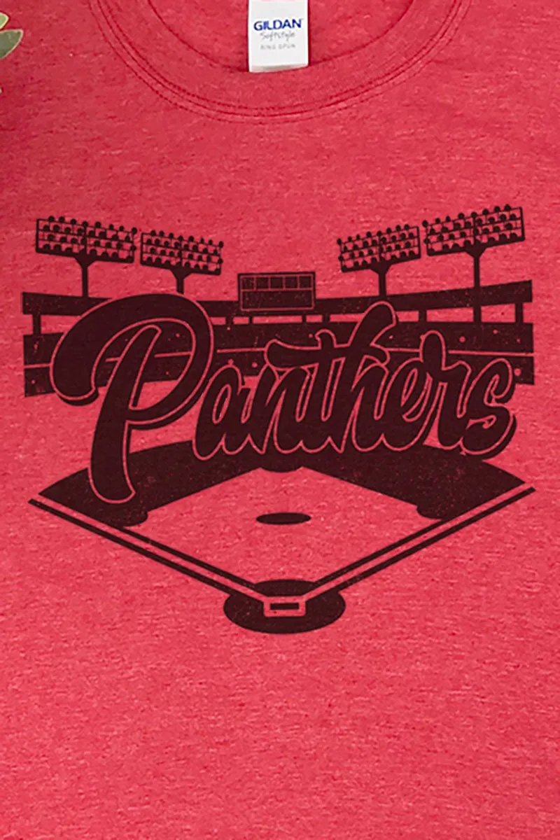 Baseball Diamond Panthers Softstyle Adult T-Shirt