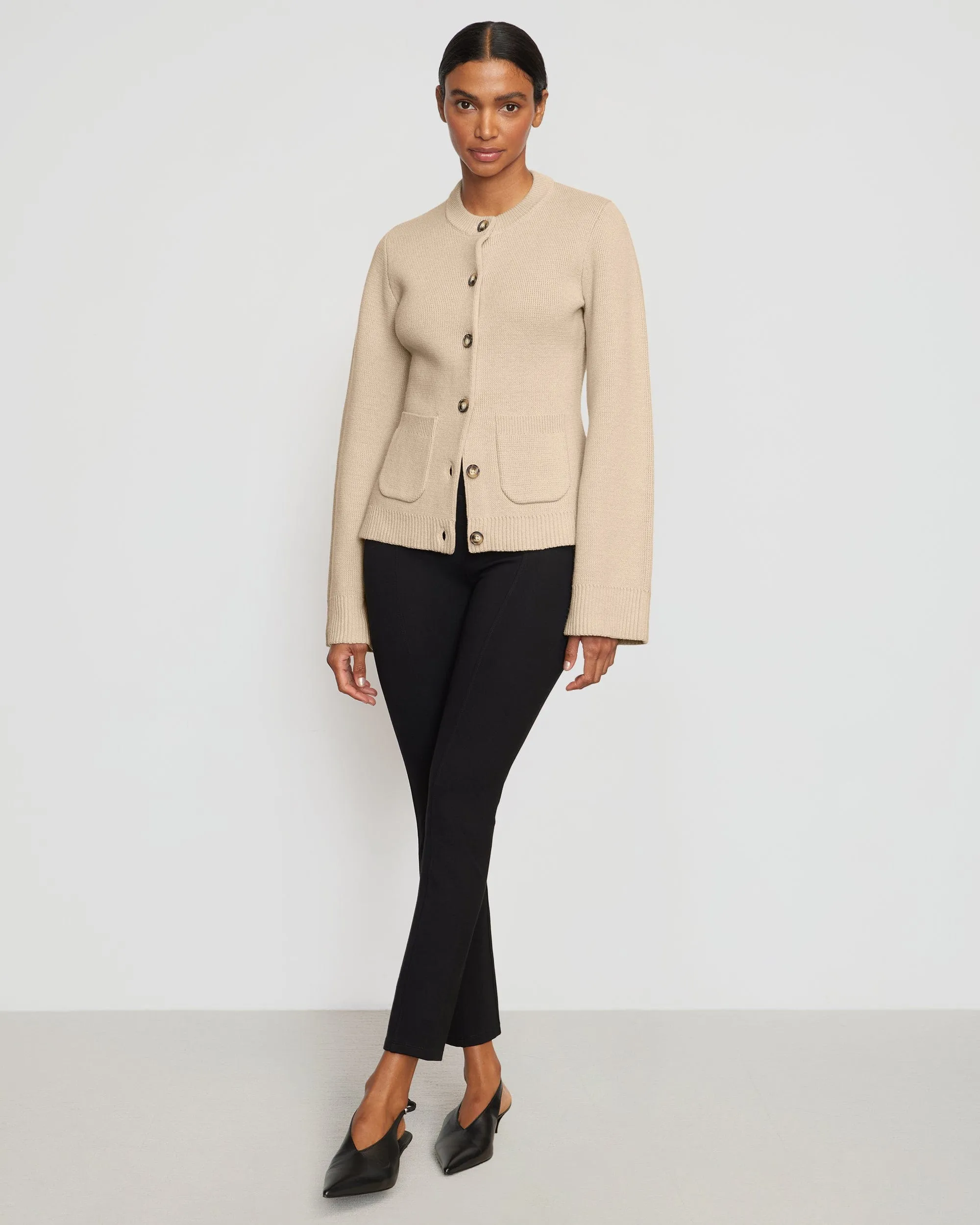 Bea Slim-Leg Ponte Stretch Pant