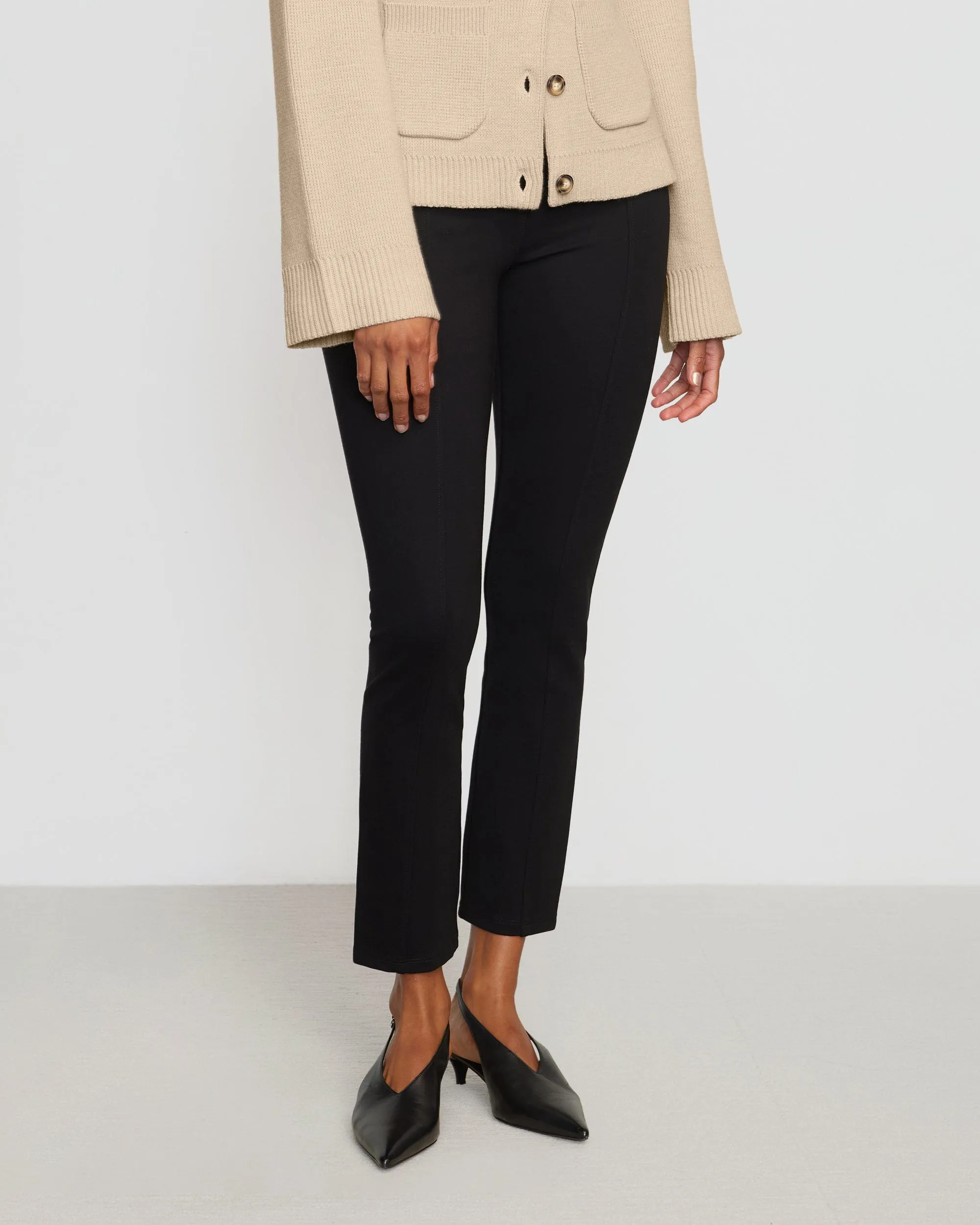 Bea Slim-Leg Ponte Stretch Pant