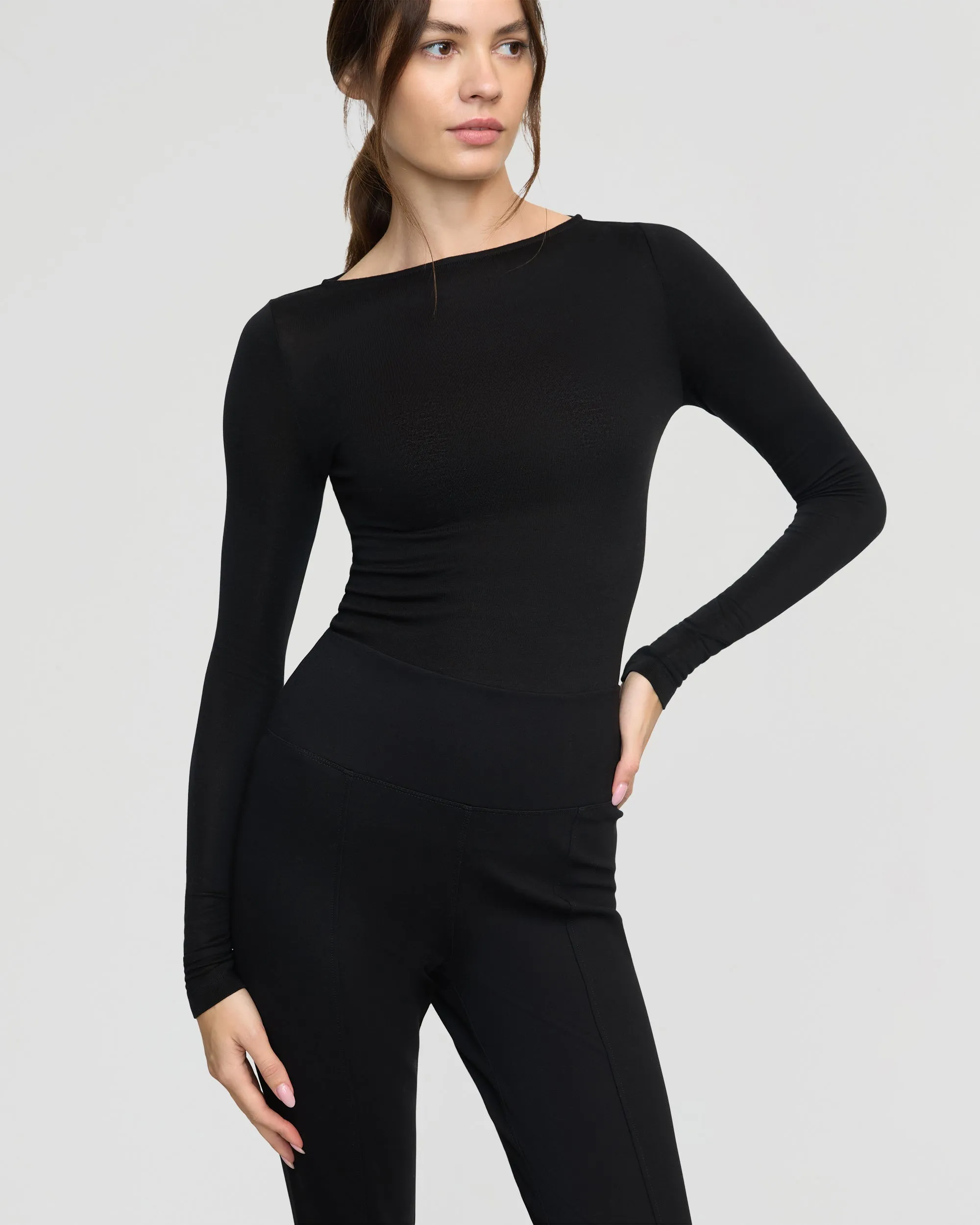 Bea Slim-Leg Ponte Stretch Pant