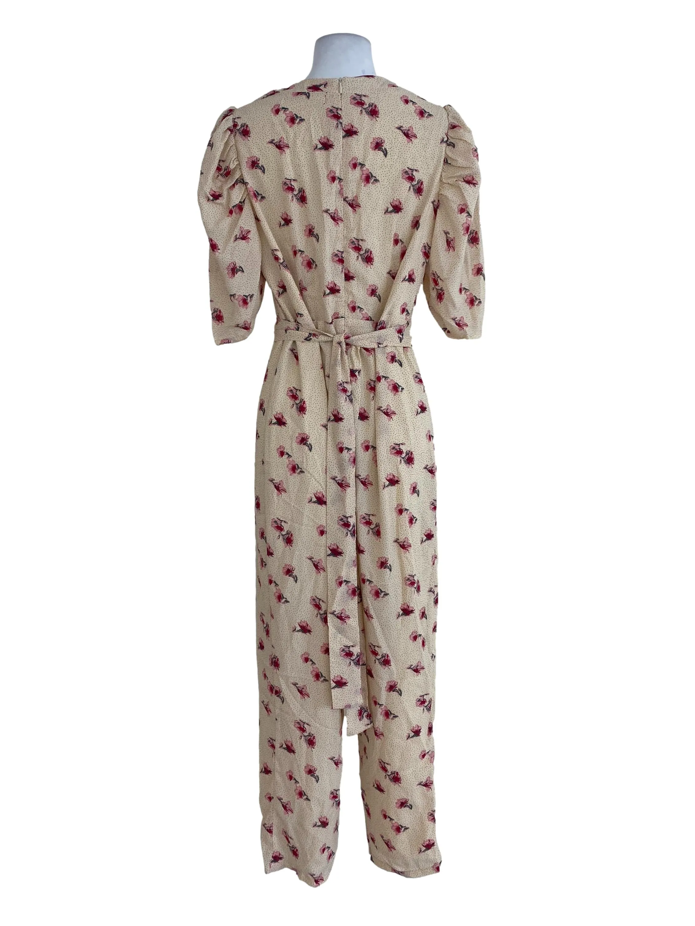 Beige Floral Jumpsuits