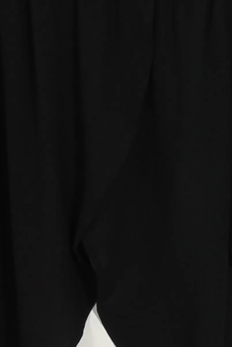 Black Bardot Split Back Dipped Hem Top - Cici