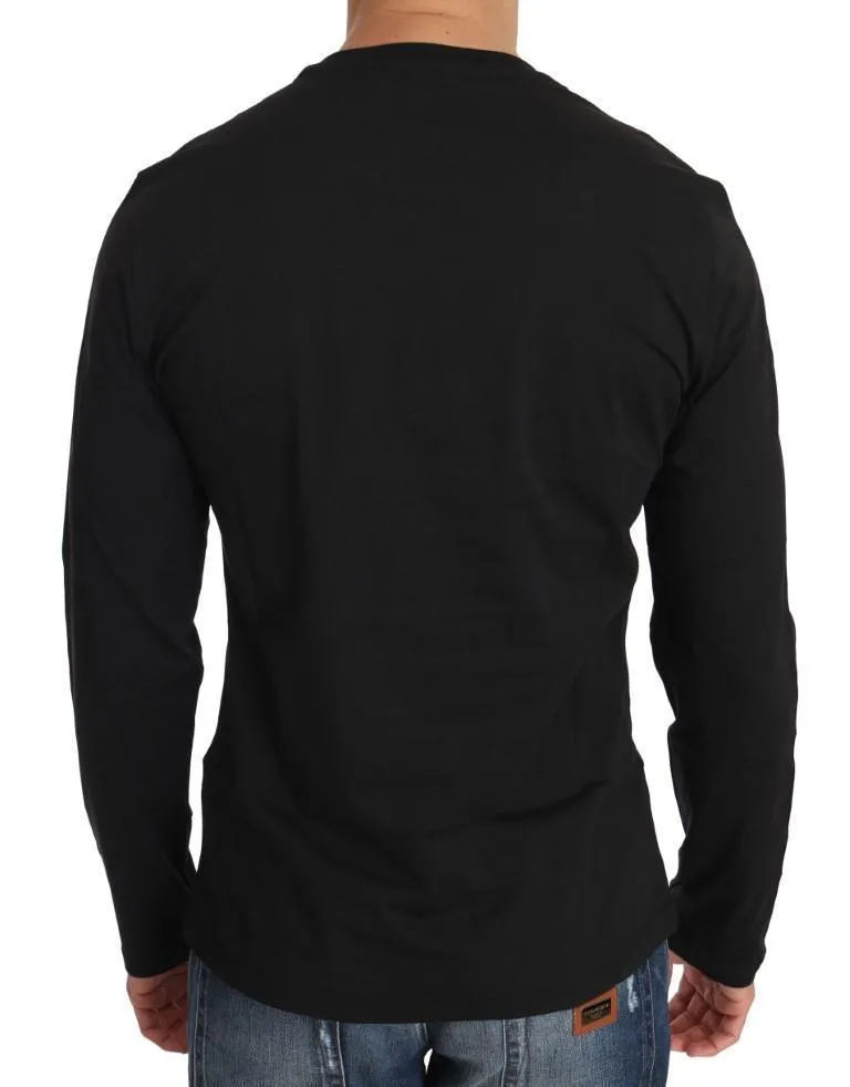 Black Cotton Gold Tiger Crewneck Pullover