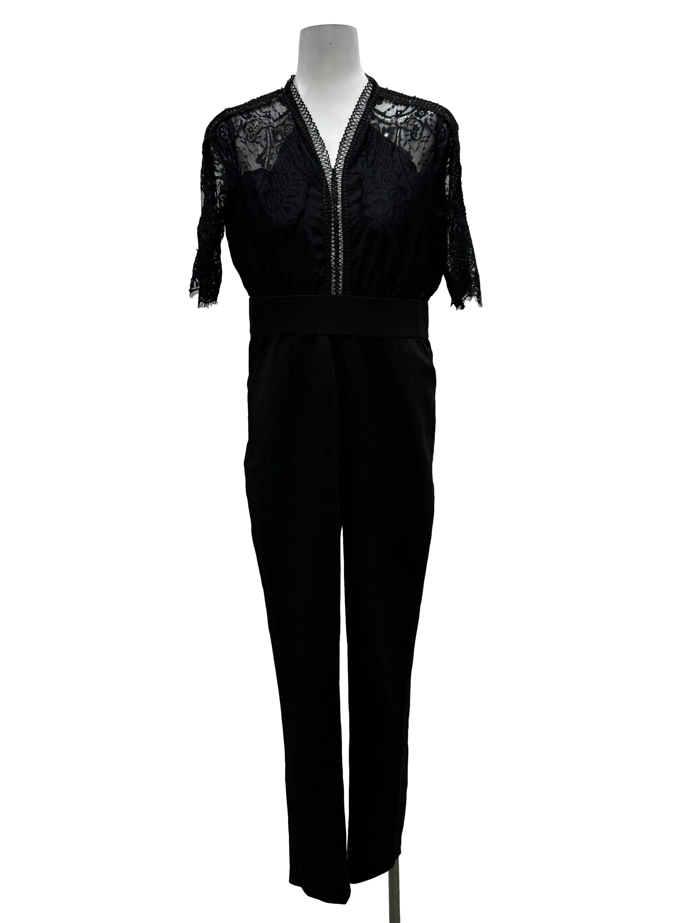 Black Floral Lace Jumpsuit