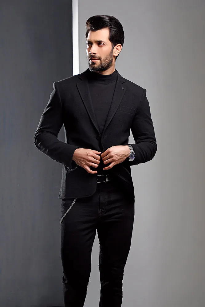 Black Knitted Blazer