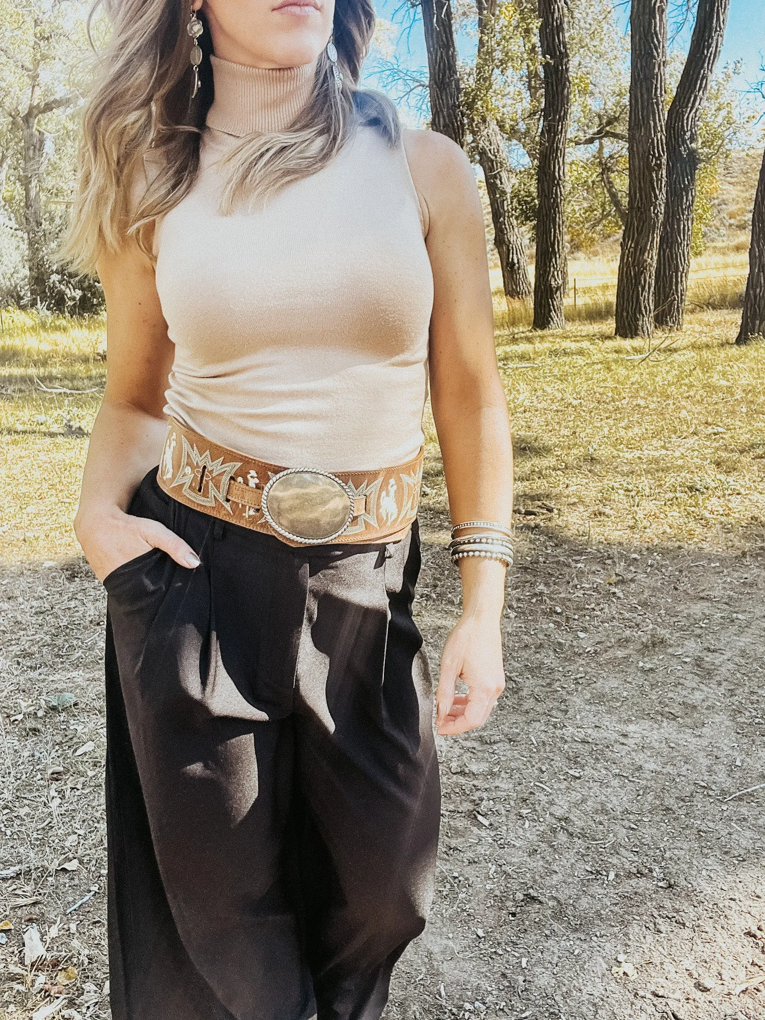 Black Wide Leg Woven Pants