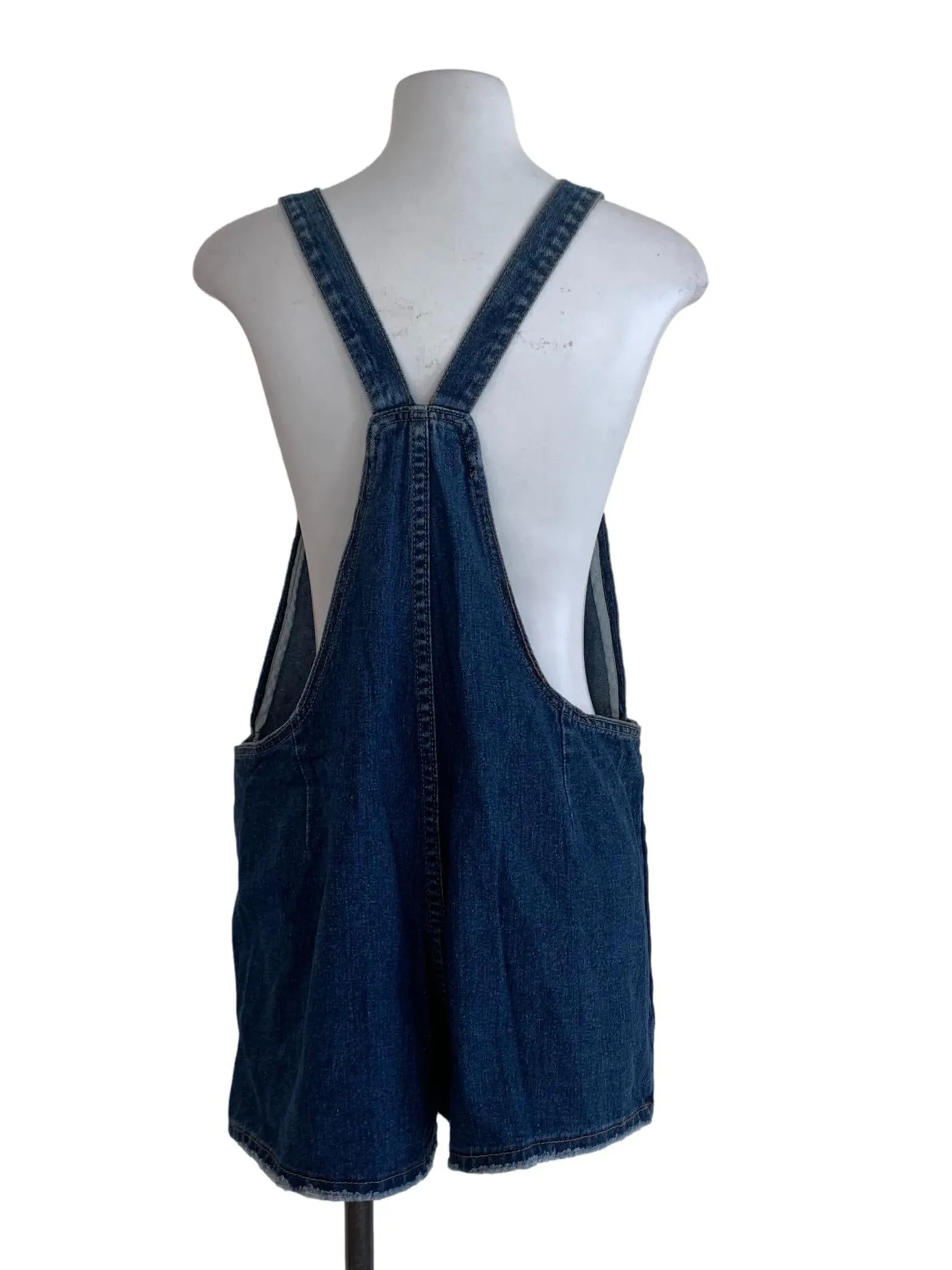 Blue Plain Denim Jumpsuit