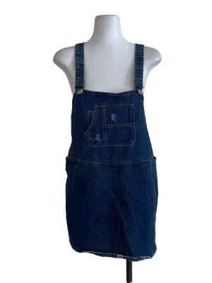 Blue Plain Denim Jumpsuit