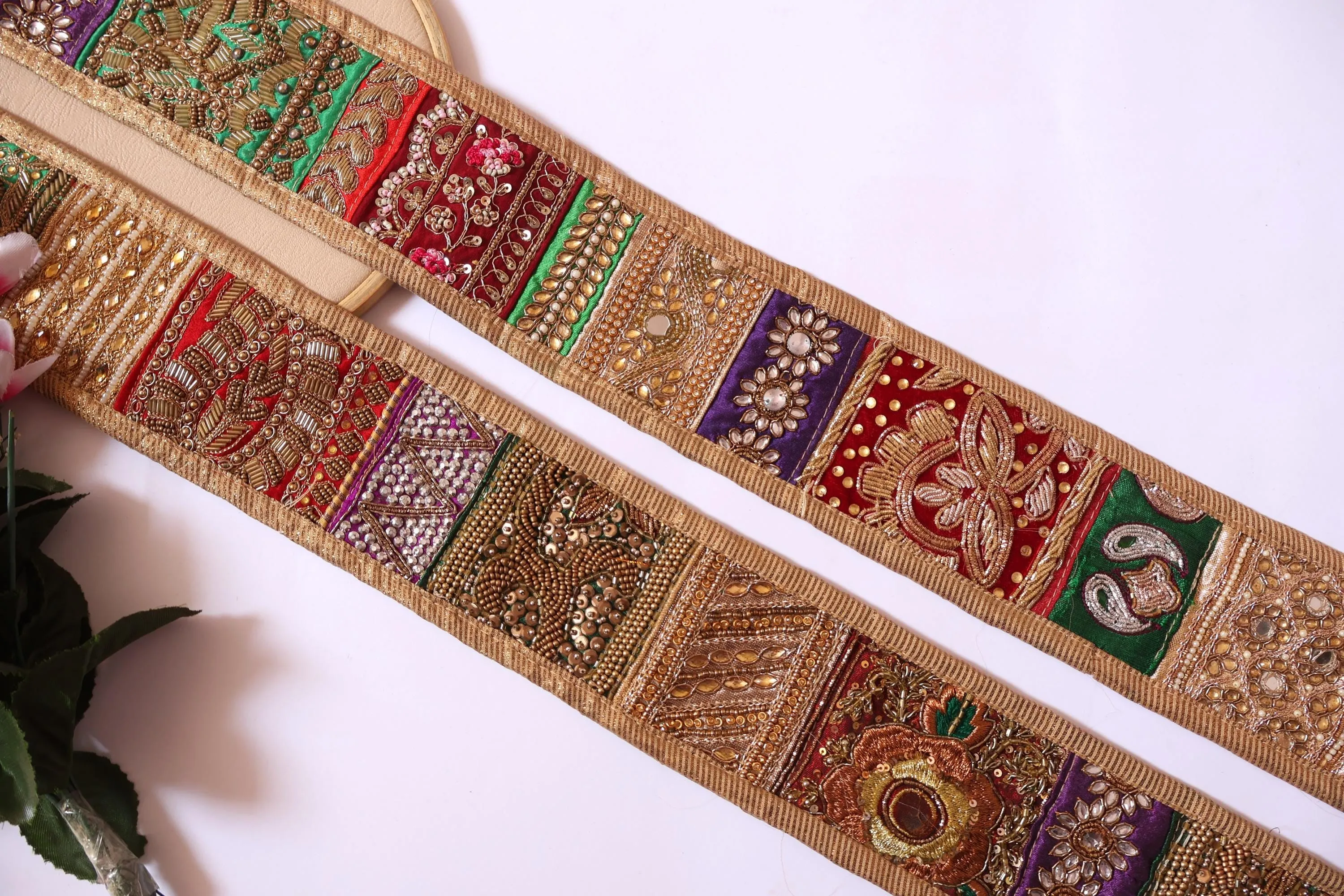 Boho Embroidered Multiple Patterns Trim Lace 9cm - 1 Yard