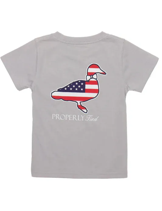 Boys Americana SS Shirt, Ice Grey