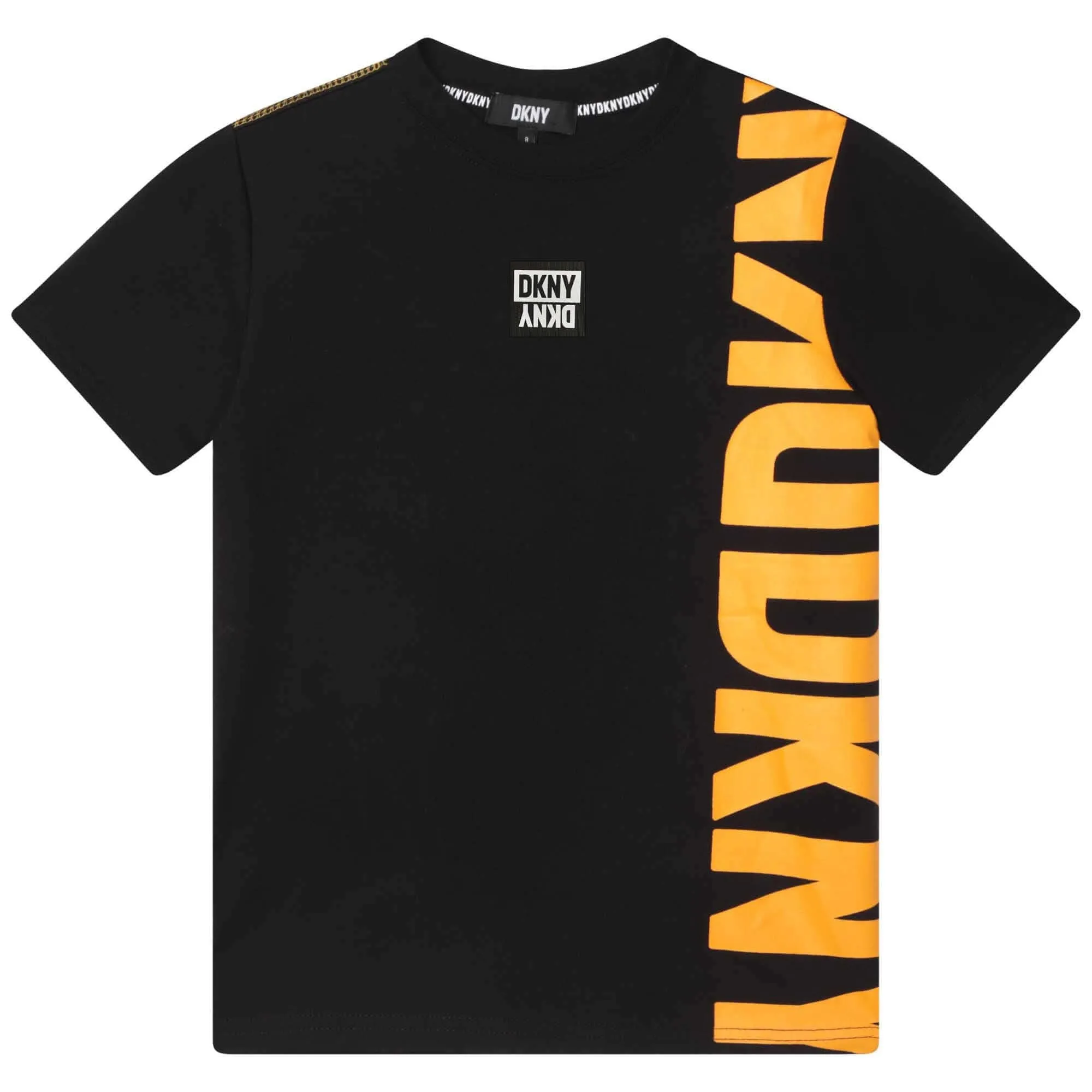 Boys Black Cotton Logo T-Shirt