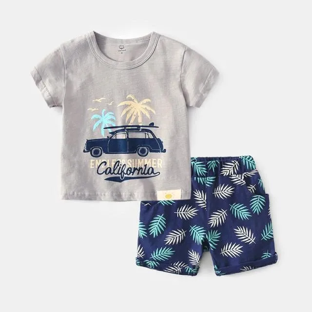 Brand Cotton Baby Boy Sets Leisure Sports Baby Boy T-shirt with Shorts Sets - Toddler Baby Boy Clothing
