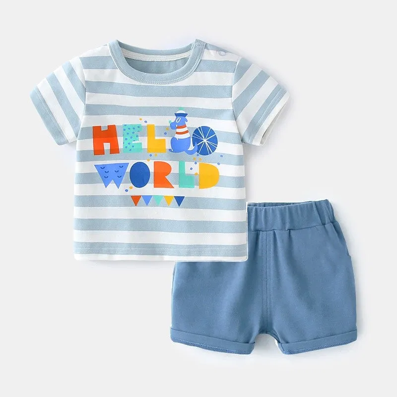 Brand Cotton Baby Boy Sets Leisure Sports Baby Boy T-shirt with Shorts Sets - Toddler Baby Boy Clothing
