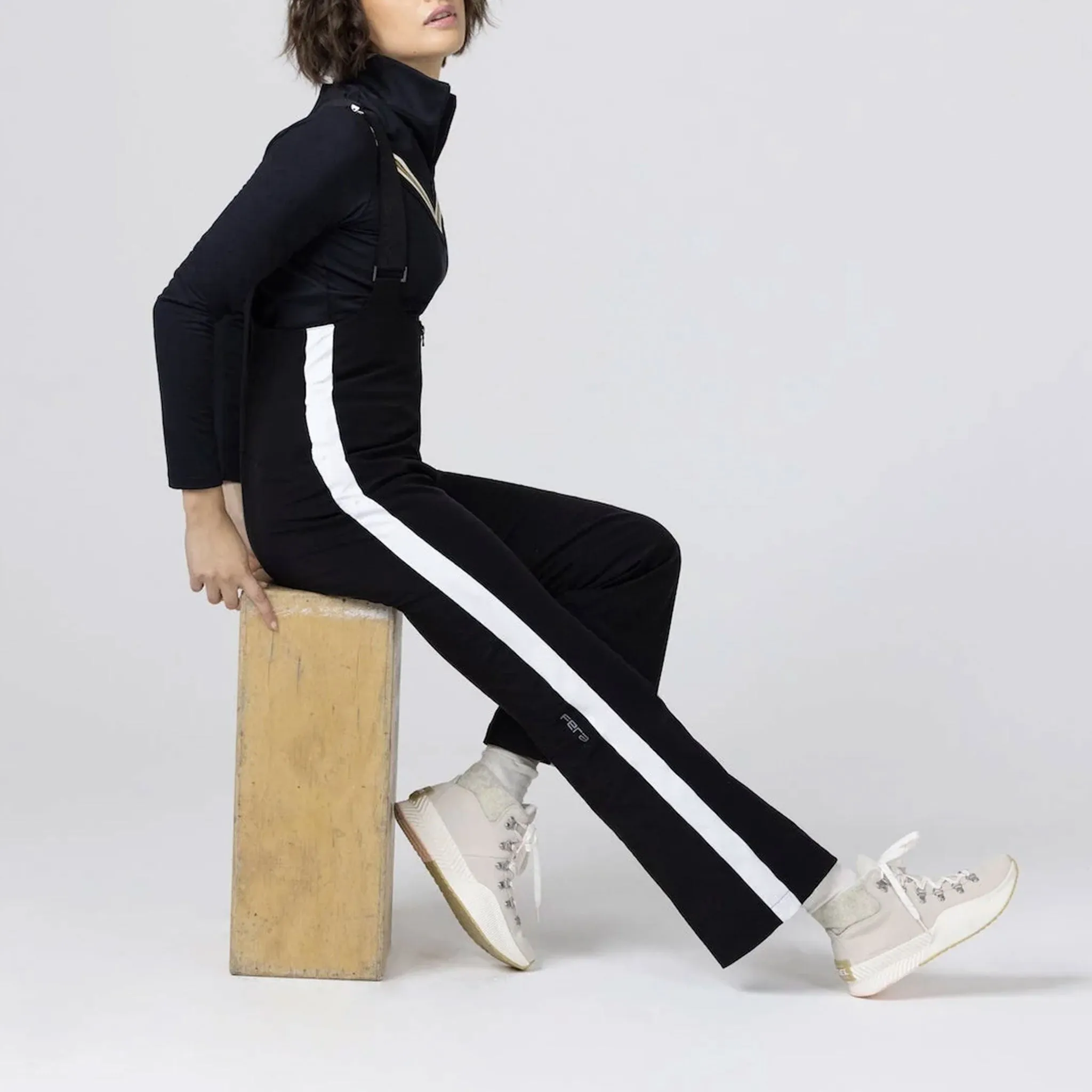 Brooke Pant in Black/White Stripes