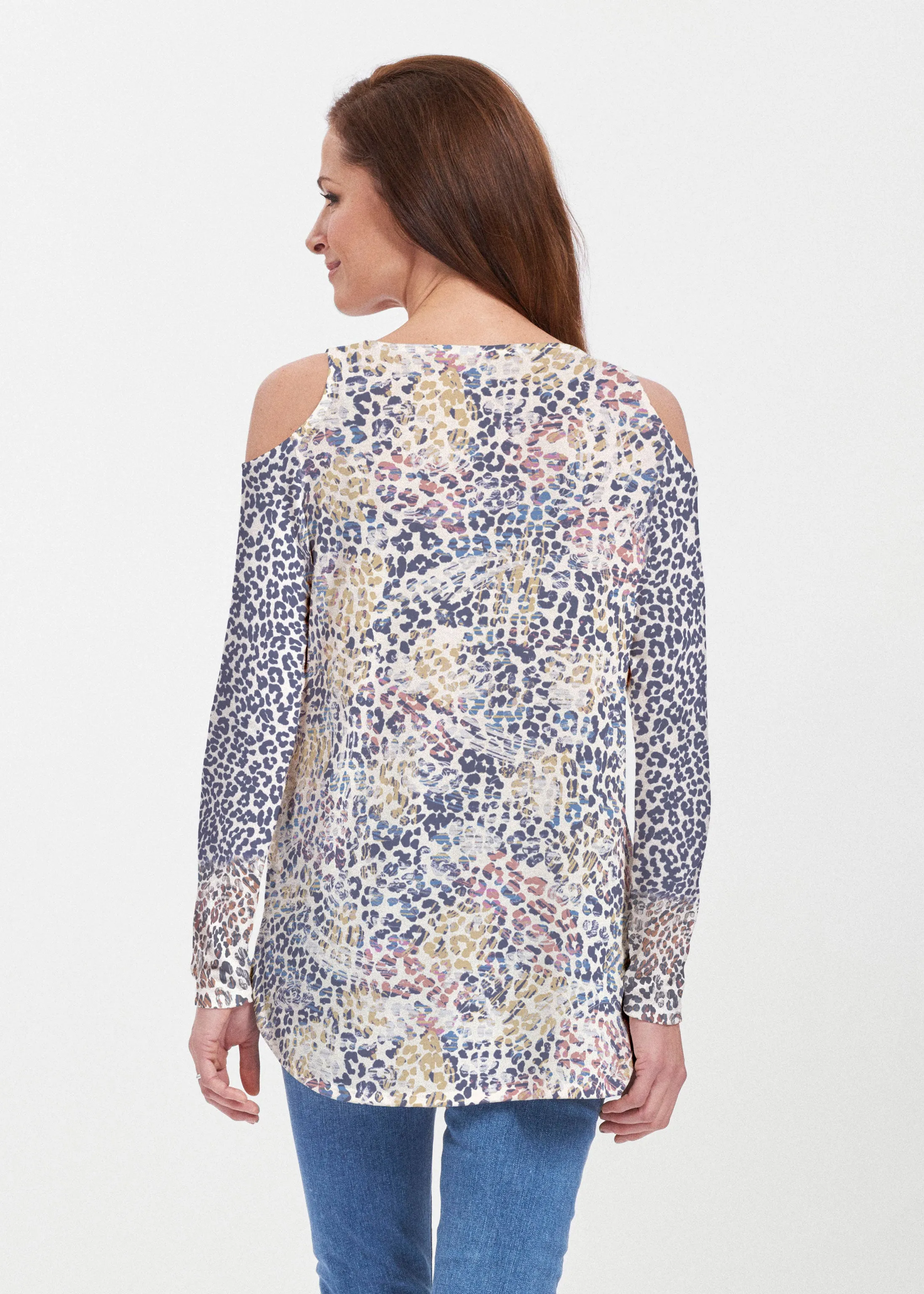 Brushed Jaguar Beige (7660) ~ Butterknit Cold Shoulder Tunic