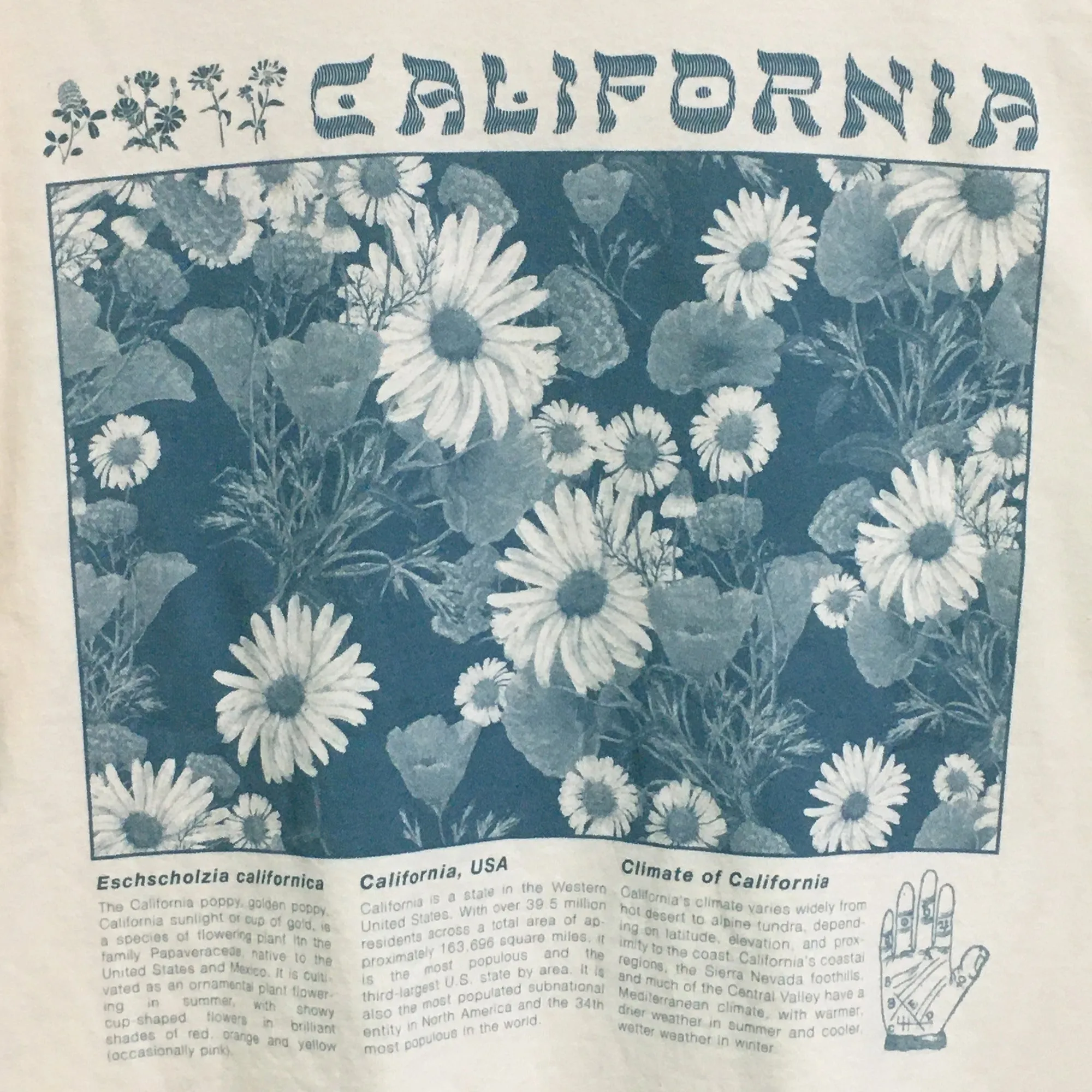 California Republic Poppies Halftone Longsleeve T-Shirt