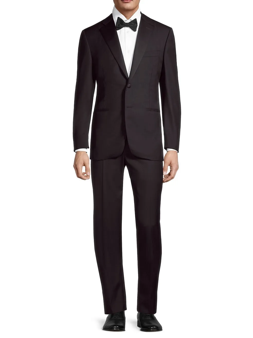 CANALI - Black *CLOSET STAPLE* Notch Lapel Tuxedo Suit - 44S