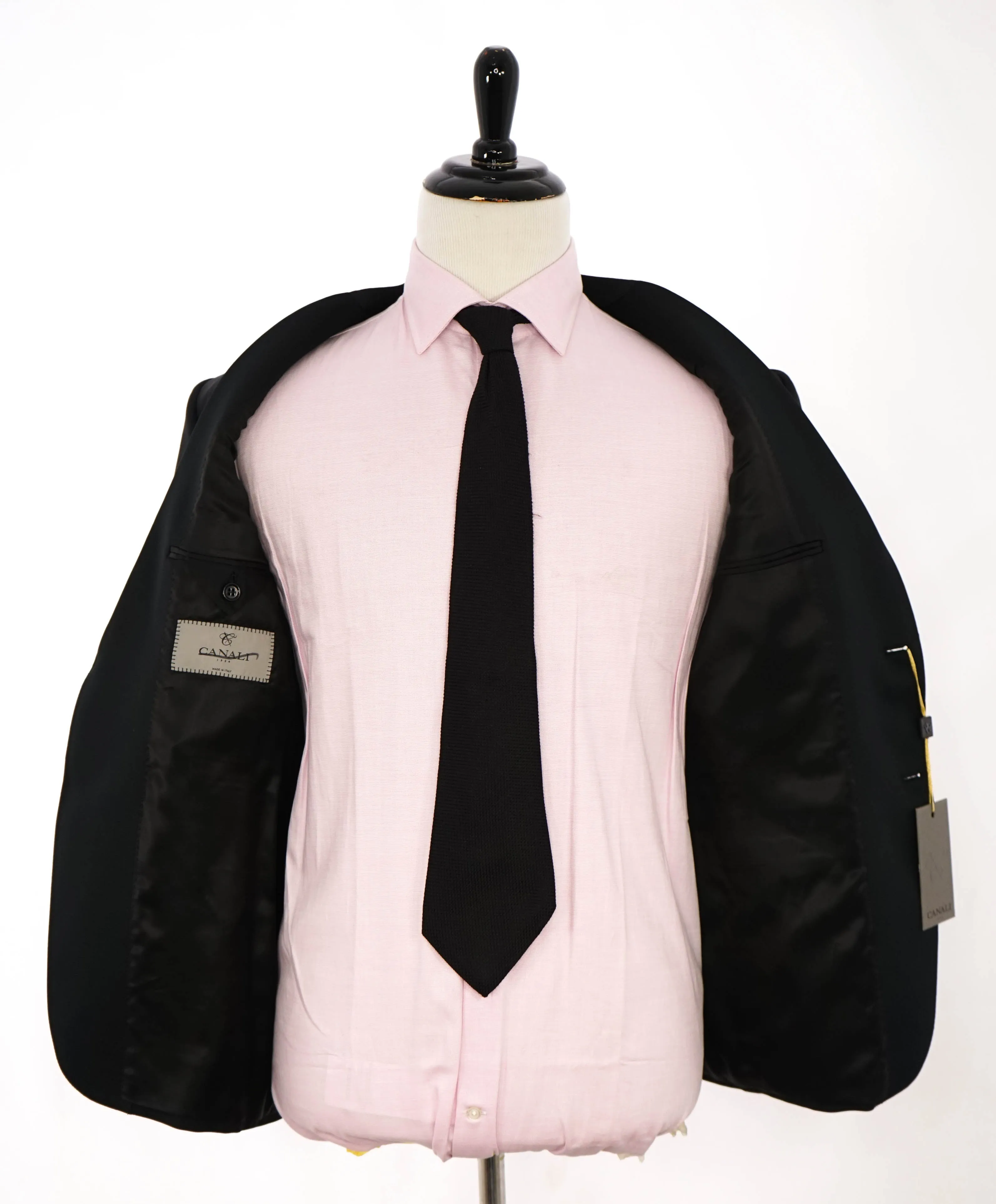CANALI - Black *CLOSET STAPLE* Notch Lapel Tuxedo Suit - 44S