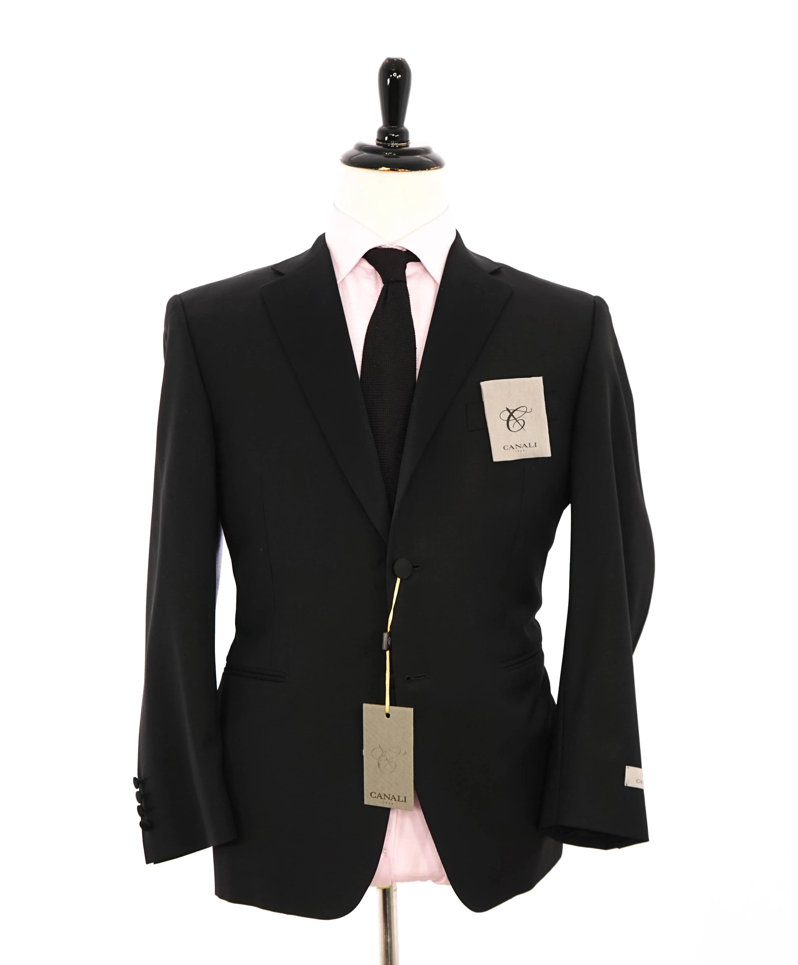 CANALI - Black *CLOSET STAPLE* Notch Lapel Tuxedo Suit - 44S