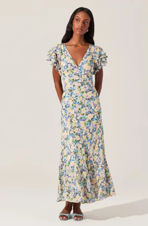 Celestine Floral Flutter Sleeve Dress