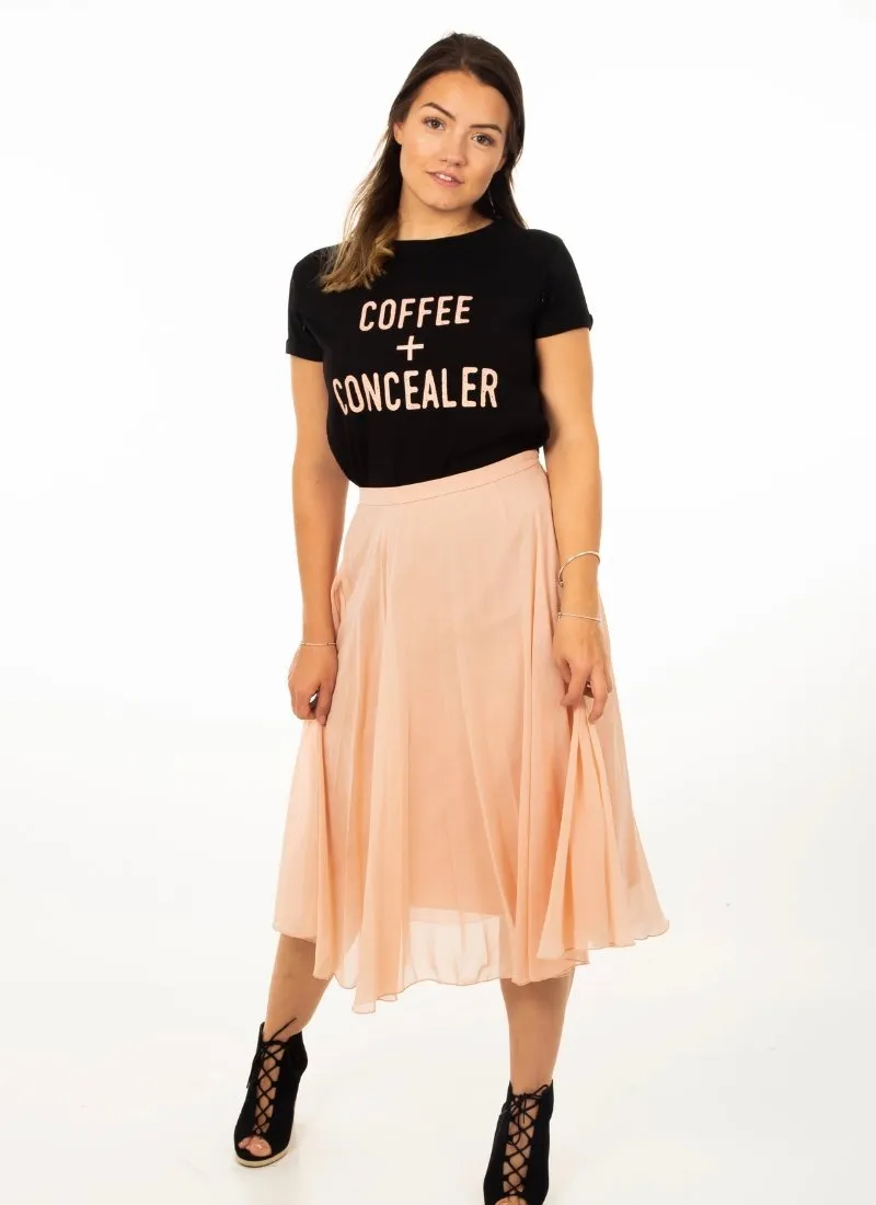 COFFEE   CONCEALER Breastfeeding T-shirt with Zips - Black (Organic Cotton)