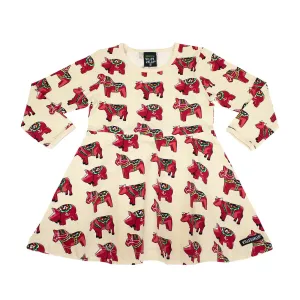 Dala Long Sleeve Half Circle Dress in Oat