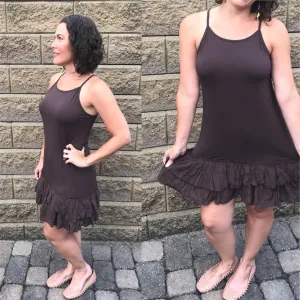 Dark Chocolate Double Layered Ruffle Dress Extender