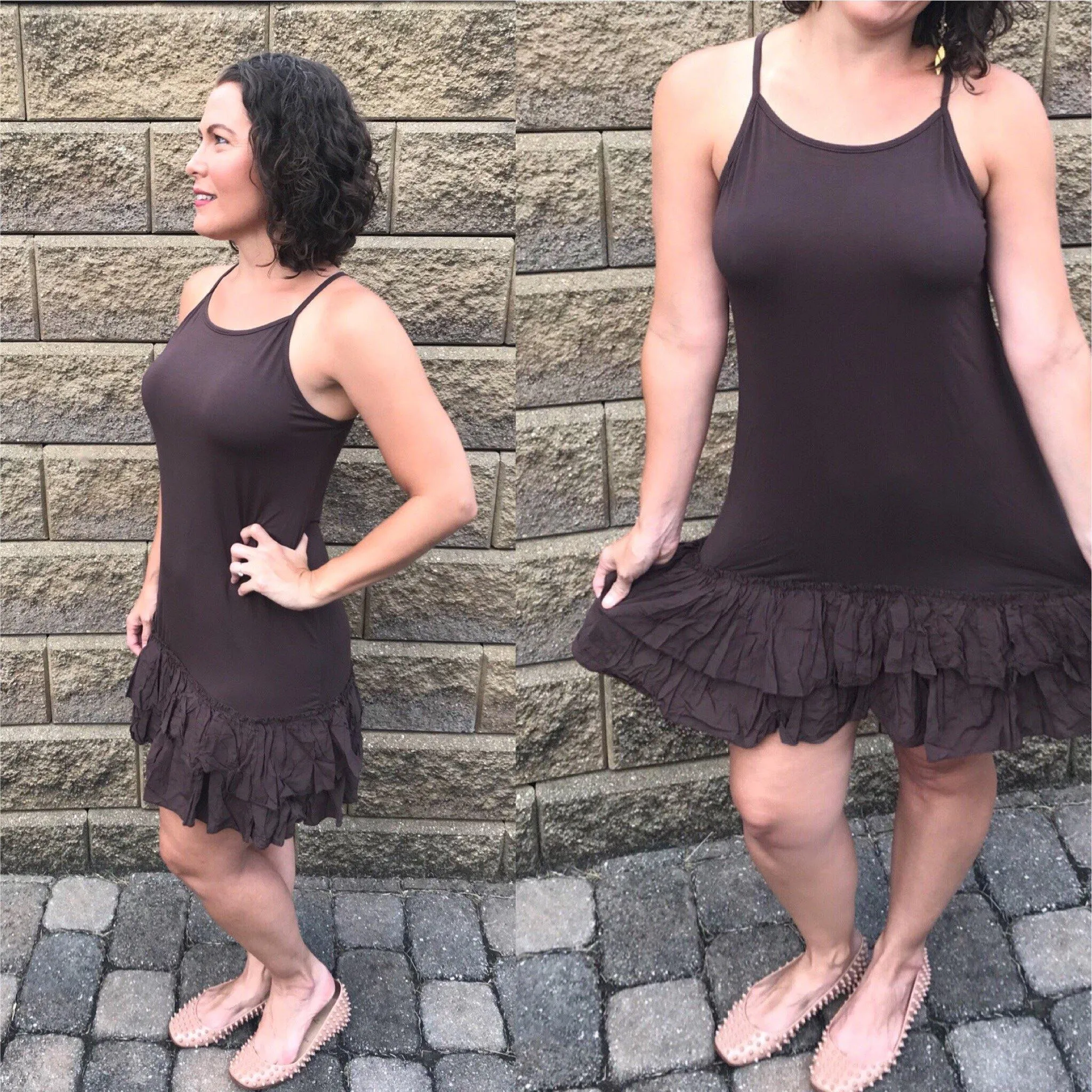 Dark Chocolate Double Layered Ruffle Dress Extender