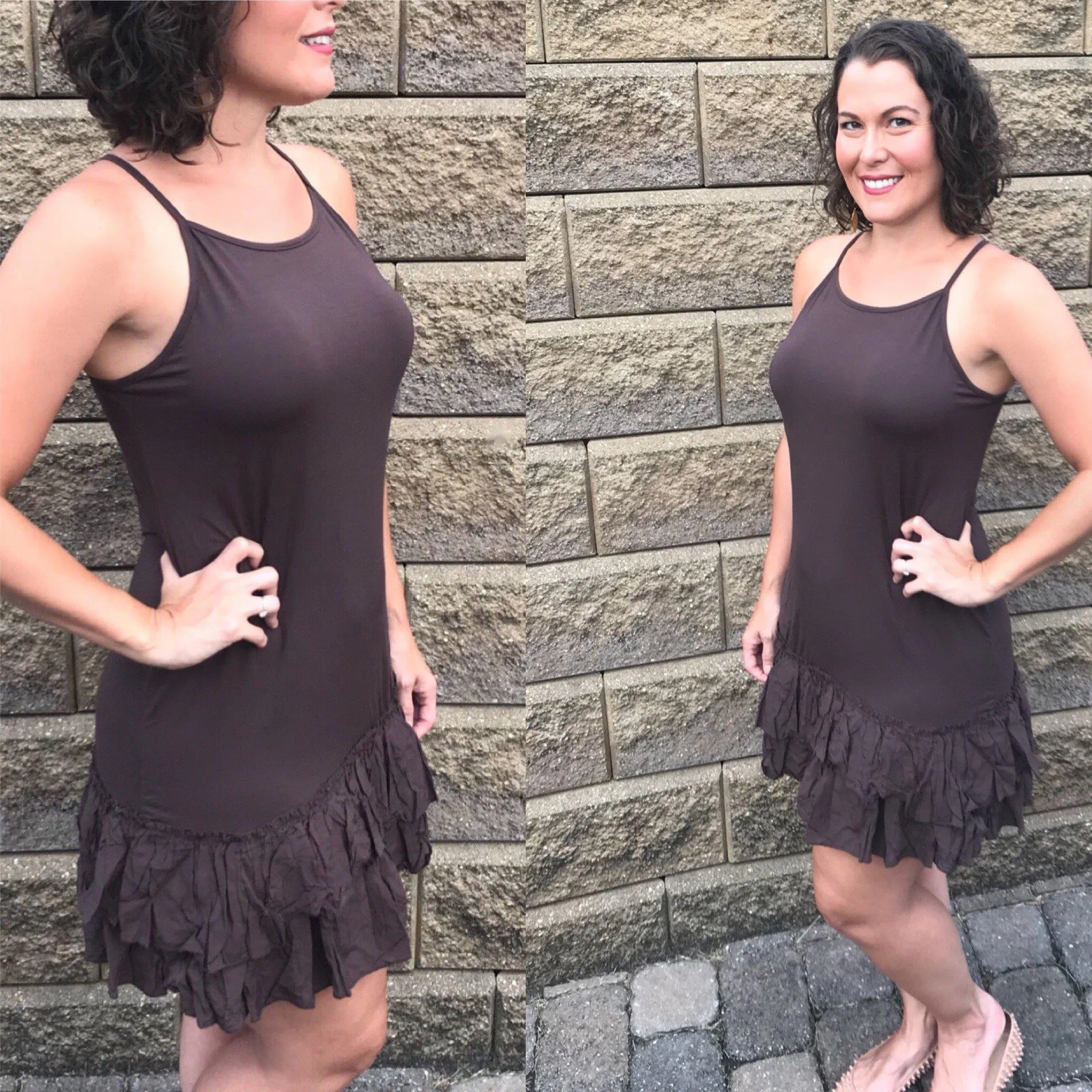 Dark Chocolate Double Layered Ruffle Dress Extender