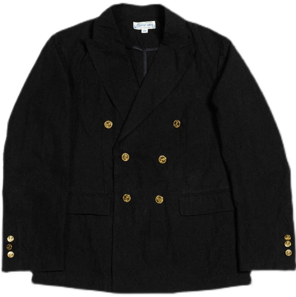 Double-Breasted Suit Jacket with Gold Buttons