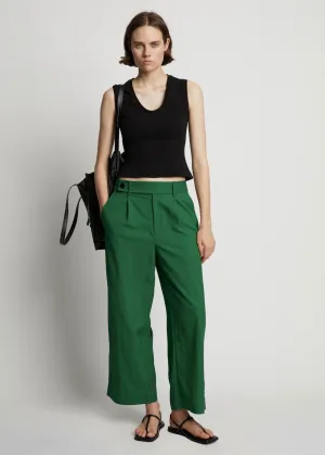 Drapey Suiting Wide Leg Pant (Green)
