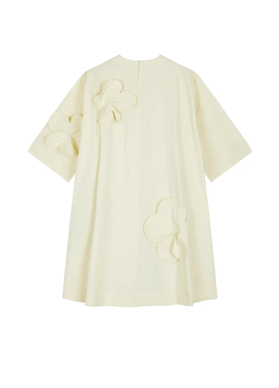 Dress / JNBY 3D-floral Oversize Short-sleeve Dress