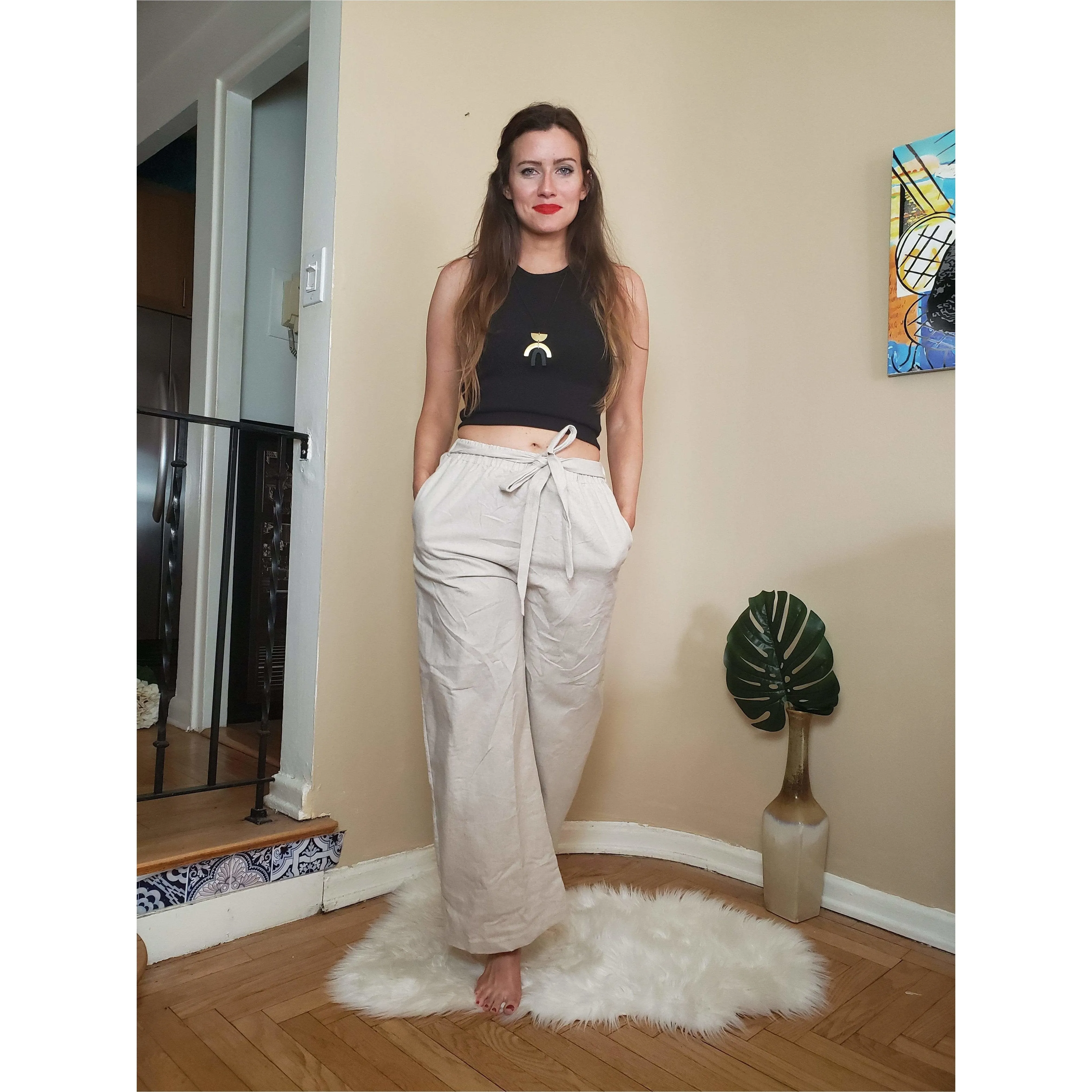 East Village Zero Waste Rib Crop Top - Black