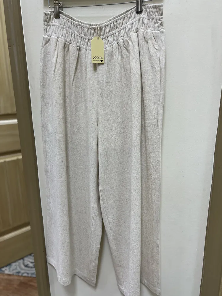 Elastic Waist Wide Leg Pant
