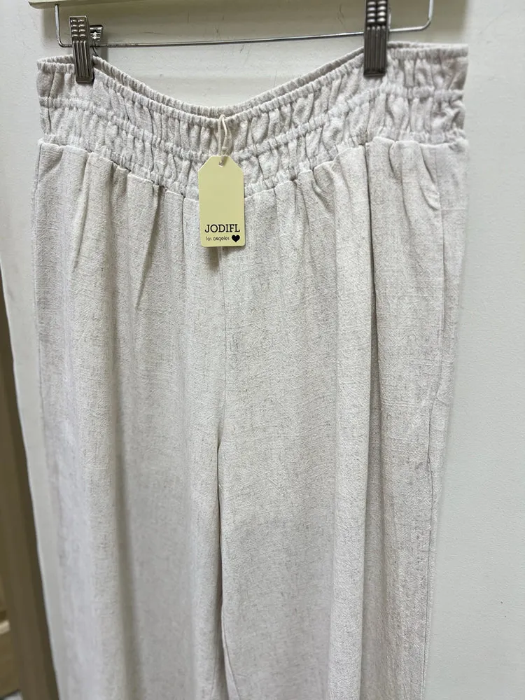 Elastic Waist Wide Leg Pant