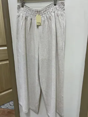 Elastic Waist Wide Leg Pant