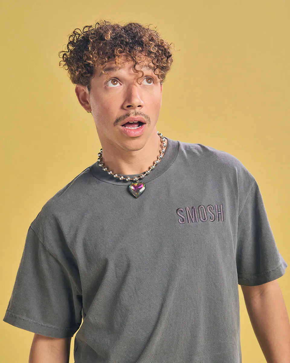 Essentials Embroidered Tee - Faded Black