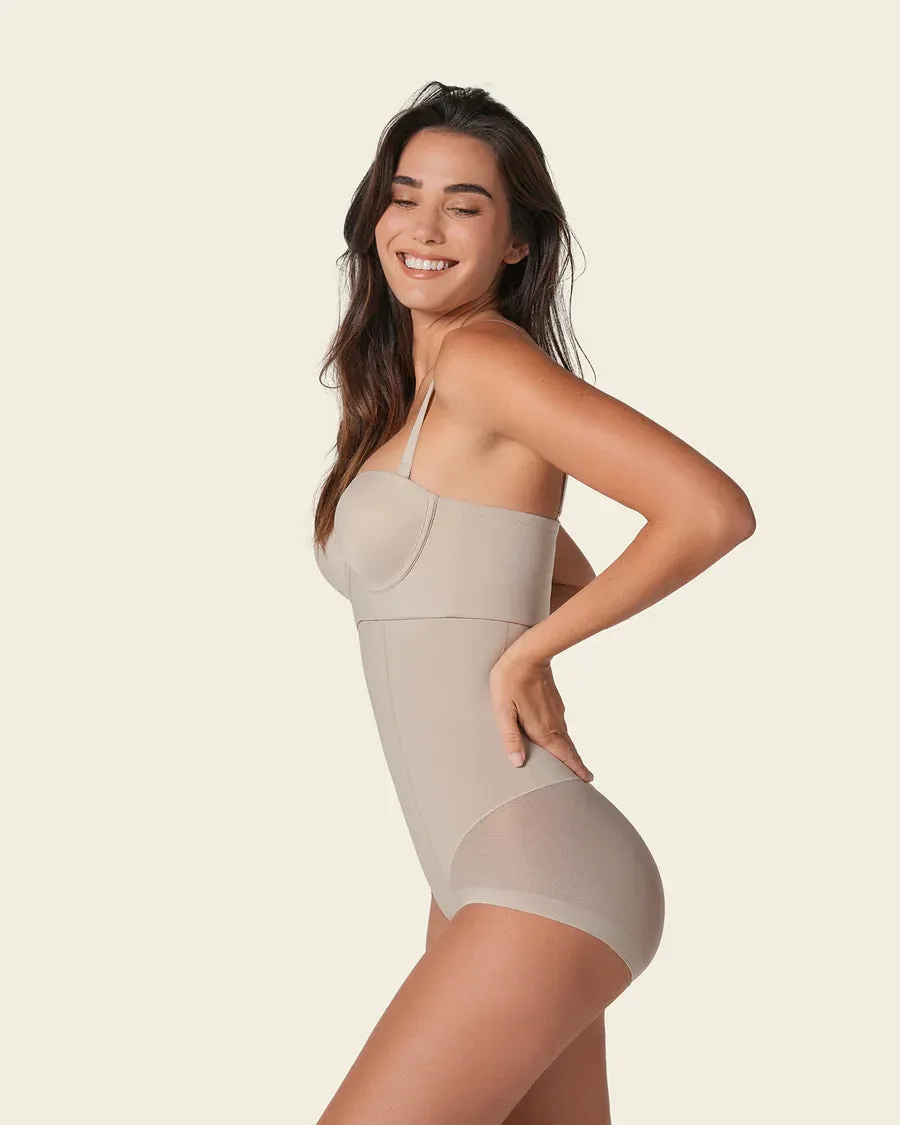 Extra High-Waisted Sheer Bottom Sculpting Shaper Panty In Nude - Leonisa